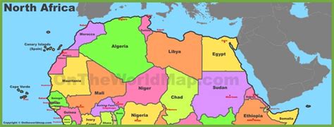 Map of North Africa - Ontheworldmap.com