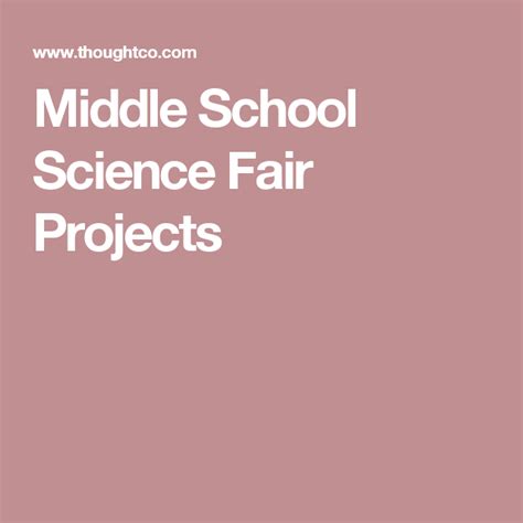 Fun Middle School Science Projects | Science fair, Science fair projects, Middle school science ...