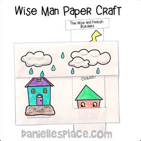 Wise and Foolish Builders House Paper Craft - Printable Craft Patterns