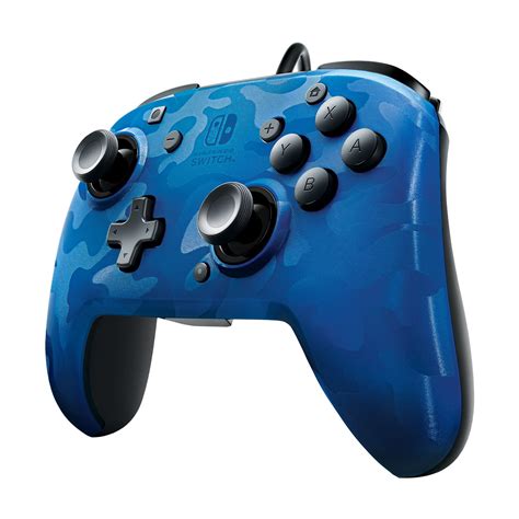 PDP Nintendo Switch Faceoff Camo Wired Pro Controller, Blue, 500-119-NA-D2 - Walmart.com