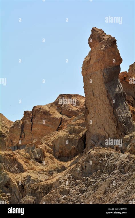 Lot's Wife pillar rock formation , Mount Sodom near the Dead Sea Stock ...