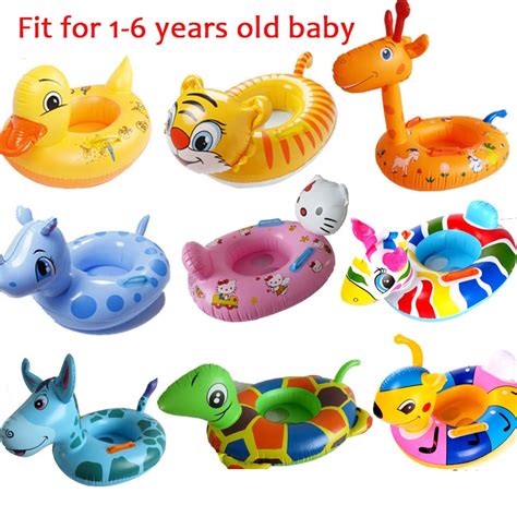 Funny Cute Animals Shape Inflatable Pool float Baby Swimming Ring Baby Float Seat For Pool ...