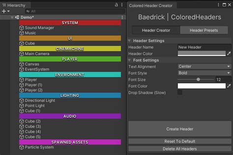 Colored Hierarchy Headers | Utilities Tools | Unity Asset Store