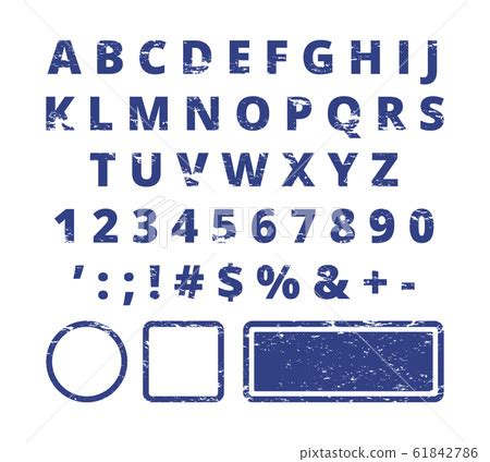 Rubber stamp font. Red letters and numbers... - Stock Illustration ...