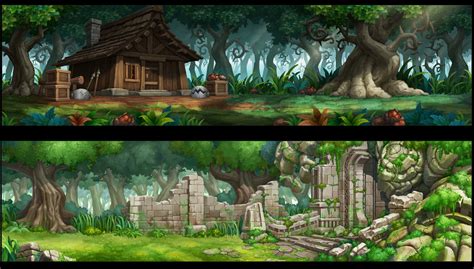 ArtStation - Side-scrolling game background