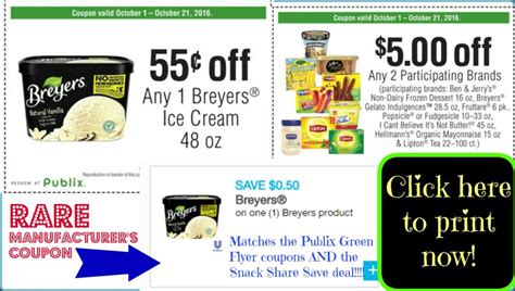 Super Rare Breyers Ice Cream Coupon~ CLICK HERE TO PRINT! ~ just in time for the Publix sale! ⋆ ...