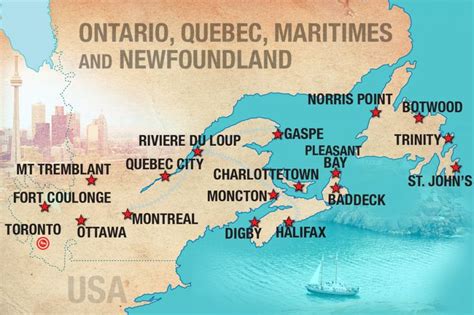 East Coast Canada Map | Eastern canada, Adventure tours, Canada travel