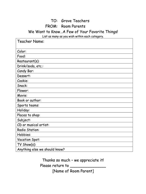 These Are My Favorite Things Form Pdf - Fill Online, Printable, Fillable, Blank | pdfFiller