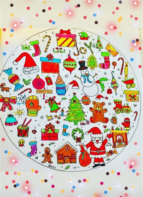 Christmas doodles drawing by Aditi | Doodle Addicts