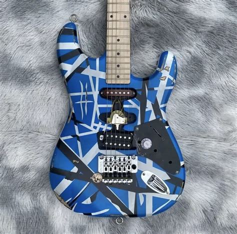 Custom Edward Eddie Van Halen Heavy Relic blue Electric Guitar Black ...