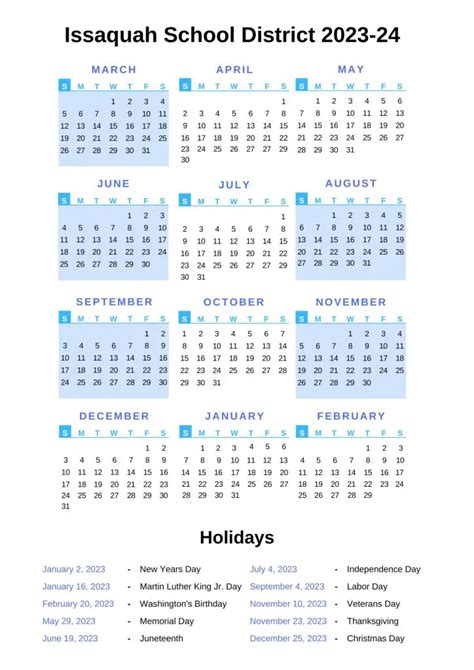 Issaquah School District Calendar Archives - County School Calendar 2023-24