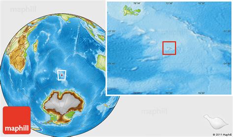 Shaded Relief Location Map of Heard Island and McDonald Islands, physical outside