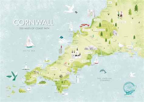 An illustrated guide to Cornwall and the Cornish Coast Path | Etsy