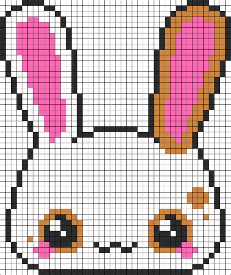 Kawaii Bunny Kandi Pattern | Pixel art pattern, Pixel art templates, Pixel art