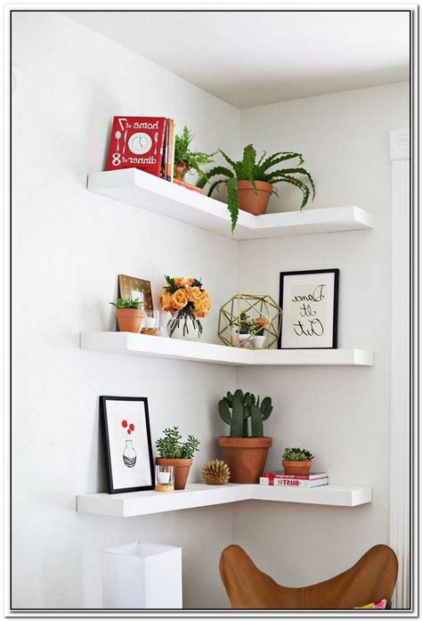 10 Ways To Work With Floating White Shelves | Diy small apartment, Wall decor bedroom, Small ...