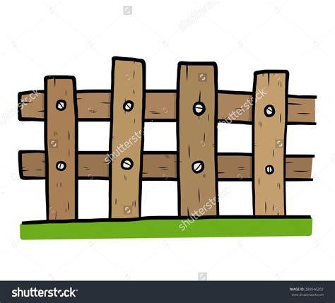 Wooden Fence Cartoon Vector Illustration Hand Stock Vector (Royalty Free) 289546202 ...