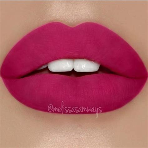 Dark pink matte lip | Pink lipstick shades, Hot pink lipsticks, Lip colors