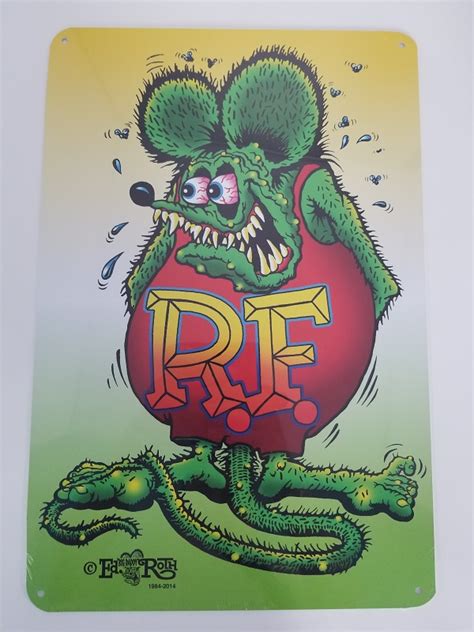 Rat Fink Image 12x18 Metal Sign - Ed Roth's Rat Fink