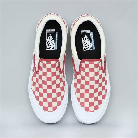 Vans - Vans Slip On Pro Checkerboard Mineral Red Men's Classic Skate ...