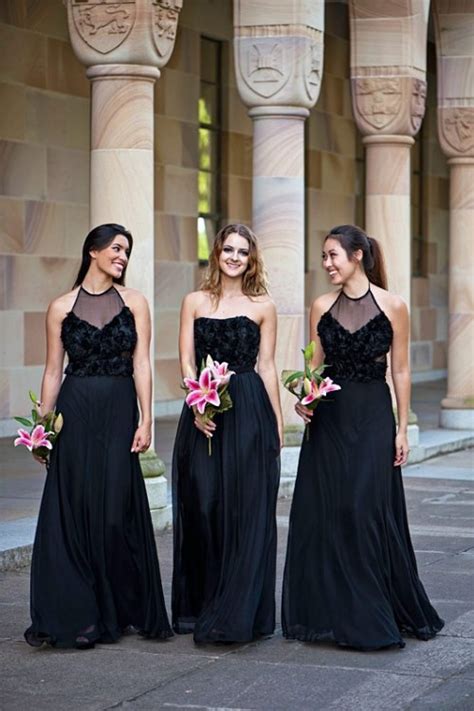 35 Stylish Black Bridesmaids’ Dresses - Weddingomania