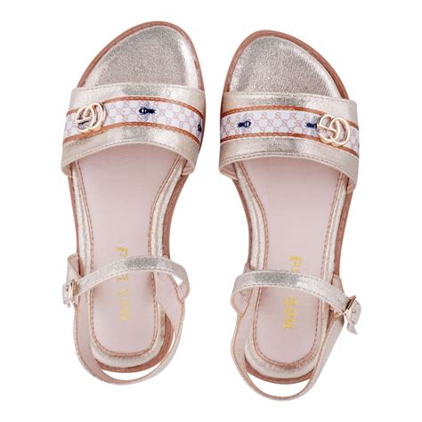 Buy Kid's Sandals, For Girls, Gold, AK-55 Online at Best Price in ...