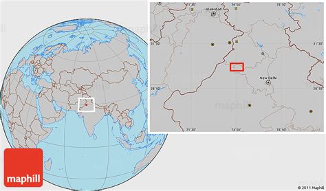 Gray Location Map of Sirsa