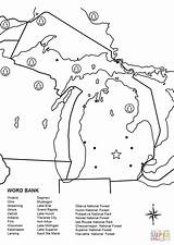 Michigan Outline Map Clip Peninsula Clipart State Upper Printable  sketch template