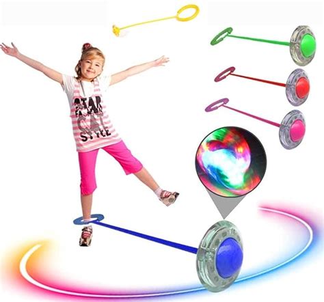 GYANVI Ankle Skip Ball for Kids, Foldable Colorful Flash Jumping Ring ...