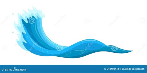 Tsunami Wave Apocalyptic Water View Storm. 3D Illustration Isolated On ...