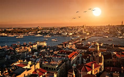 Wallpaper : sunset, city, cityscape, night, skyline, evening, Istanbul, Turkey, horizon ...