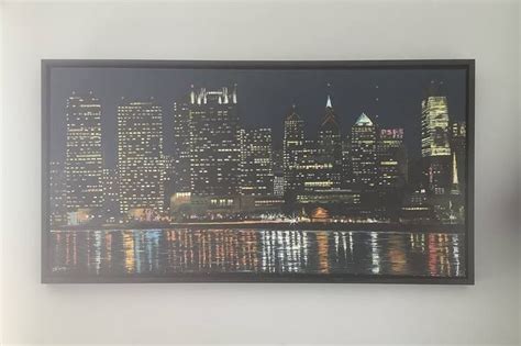 Philadelphia skyline Painting | Skyline painting, Philadelphia skyline ...