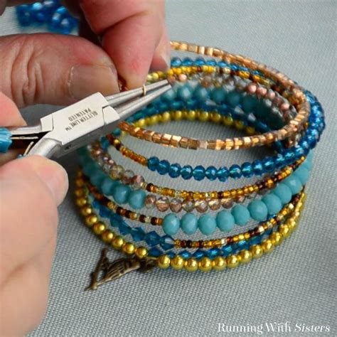 How To Make A Multi-bead Memory Wire Bracelet - Running With Sisters | Memory wire wrap ...