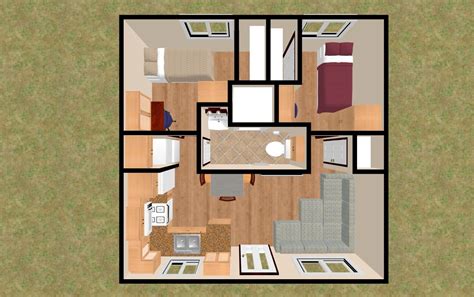 400 Sq Ft House Plans 2 Bedrooms 3d The 3d Top View Of 20 X 20 400 | Images and Photos finder