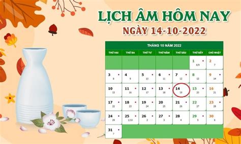 Xem lịch âm hôm nay thứ Sáu ngày 14/10