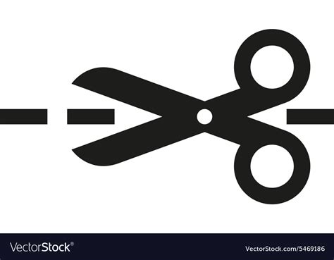 Scissors icon cut here symbol flat Royalty Free Vector Image