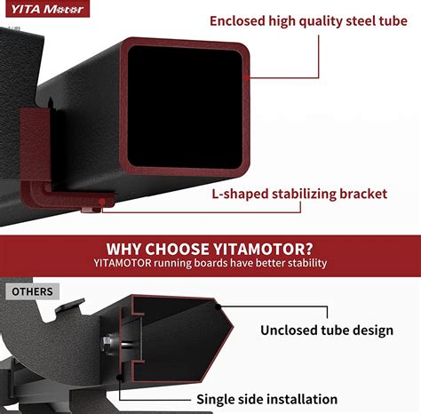 YITAMOTOR® 2022-2024 Toyota Tundra Double Cab Drop Running Boards, Bla – YITAMotor