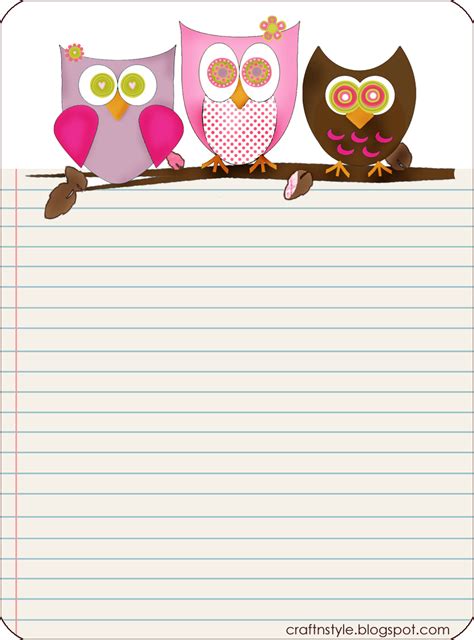 Free Printable Owl Stationery | Free printable stationery, Owl printables, Paper owls