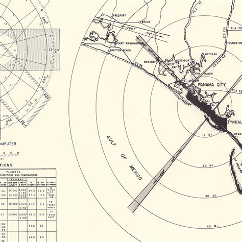 Vintage Map of the Tyndall Air Force Base Vicinity, 1952 by Ted's ...