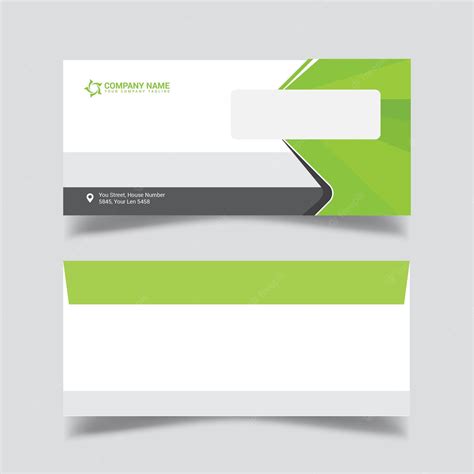 Premium Vector | Green Envelope Design Template Vector Mockup