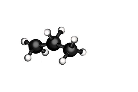 The molecular structure of Propane and formula structure