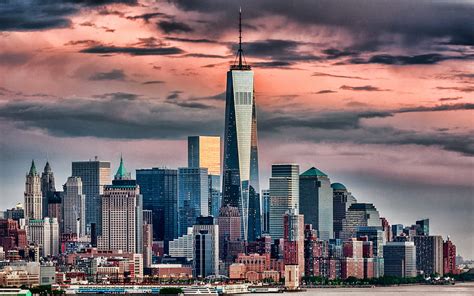 1920x1080px, 1080P free download | One World Trade Center, evening, sunset, New York City, One ...