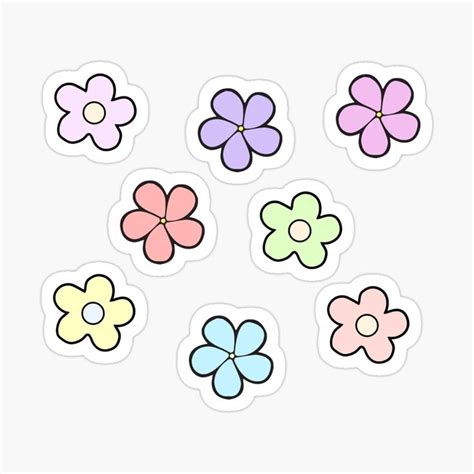 "Pastel flowers l minimalistic aesthetic flowers" Sticker for Sale by ...