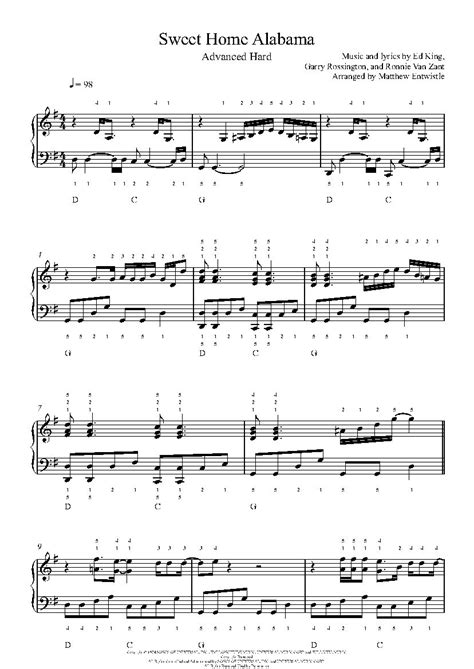 sweet home alabama chords piano - belgingur