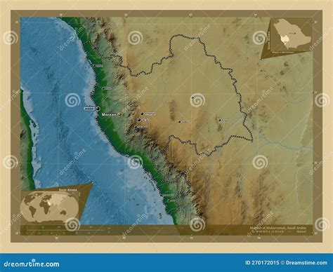 Makkah Al Mukarramah, Saudi Arabia. Physical. Labelled Points of Stock Illustration ...