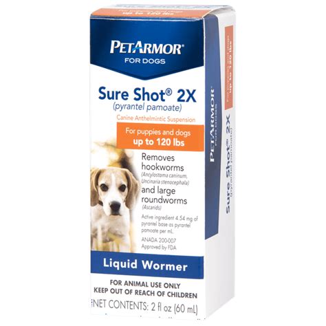 PetArmor Sure Shot 2X Liquid Wormer for Dogs up to 120 lbs, 2 fl oz - Walmart.com - Walmart.com