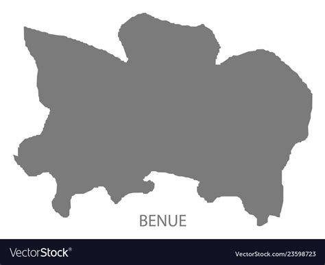 Benue nigeria map grey Royalty Free Vector Image