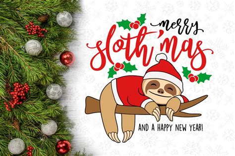 Sloth Christmas Svg Design