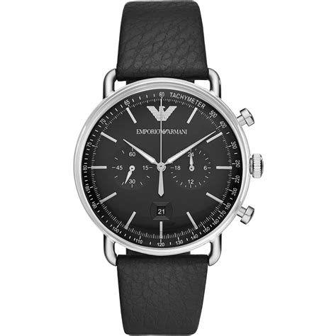 Emporio Armani Aviator Men's Watch Black/Silver AR11143 - Sunlab Malta