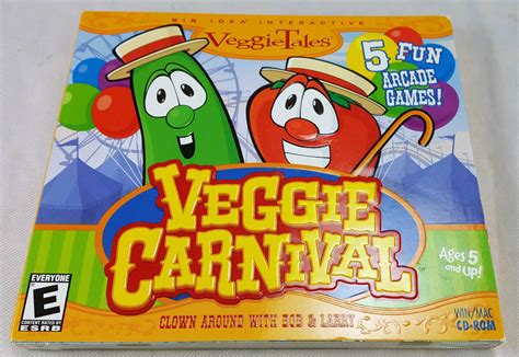 VeggieTales Veggie Carnival 5 Fun Arcade Games CD-ROM Age 5 & up Very Good, Chrosmack Ventures, Inc.