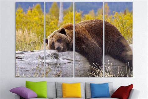 Large Bear Canvas Set Bear Wall Art Multi Panels Set Bear | Etsy